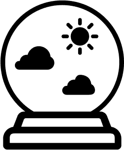 An oracle orb showing a weather scene