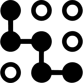 Some organized points some of which are connected